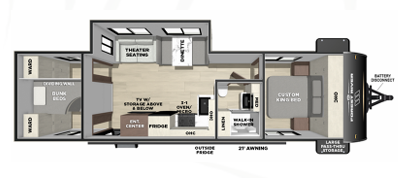 Floor Plan for Forest River Vibe Travel Trailer